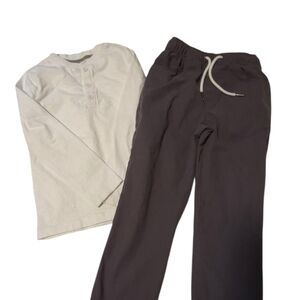 Tommy Bahama Charcoal Drawstring Pants And Henley Top